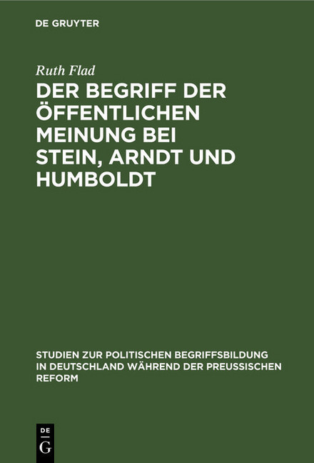 Der Begriff der öffentlichen Meinung bei Stein, Arndt und Humboldt main product photo