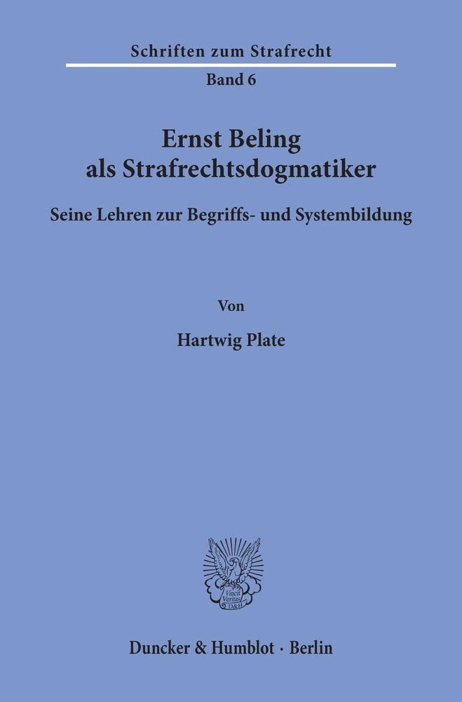Ernst Beling als Strafrechtsdogmatiker. main product photo