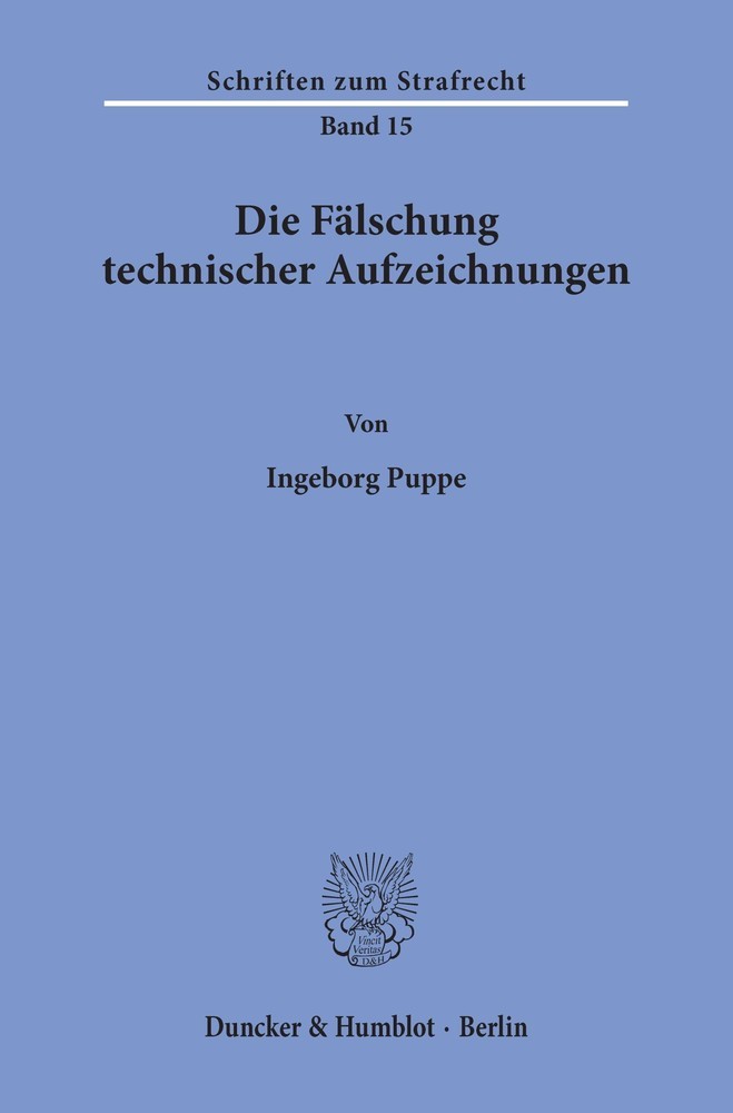 Die Fälschung technischer Aufzeichnungen. main product photo
