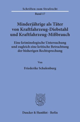 Minderjährige als Täter von Kraftfahrzeug-Diebstahl und Kraftfahrzeug-Mißbrauch.