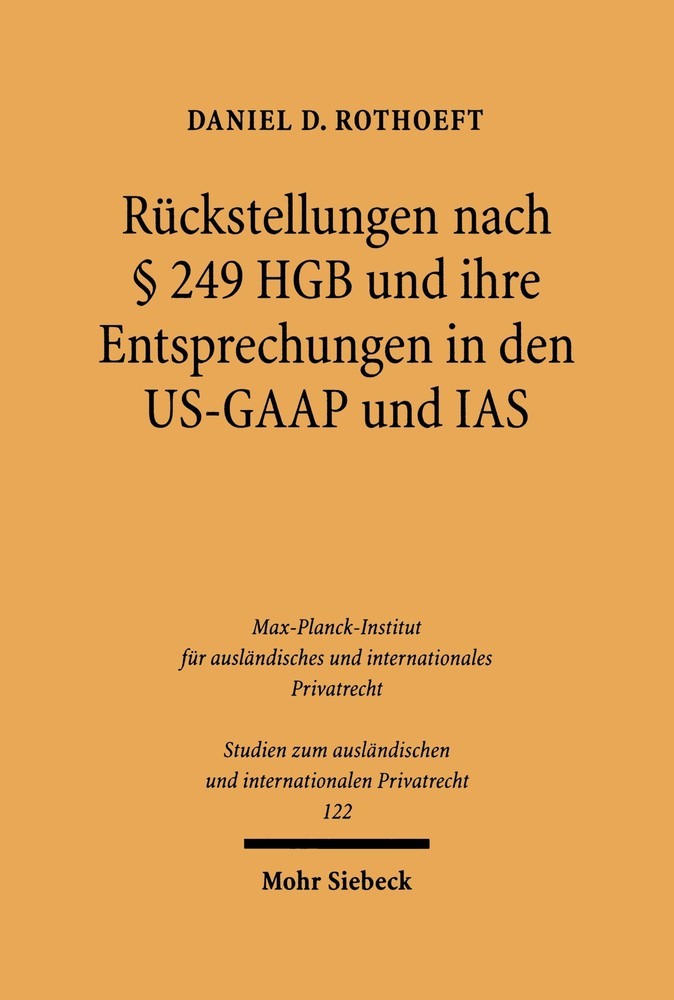 Rückstellungen nach 249 HGB und ihre Entsprechungen in den US-GAAP und IAS main product photo