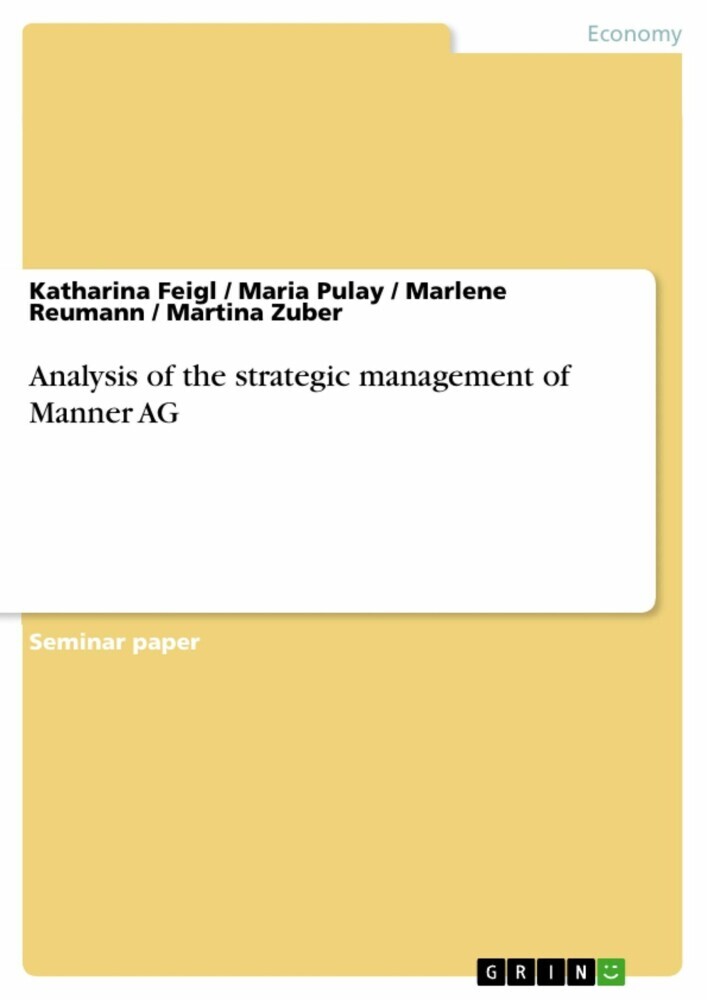 Analysis of the strategic management of Manner AG main product photo
