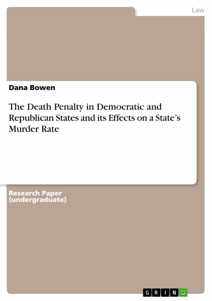 The Death Penalty in Democratic and Republican States and its Effects on a State's Murder Rate main product photo