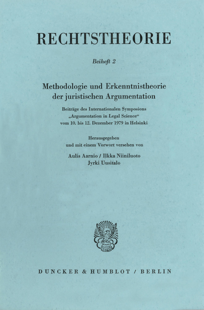 Methodologie und Erkenntnistheorie der juristischen Argumentation. main product photo