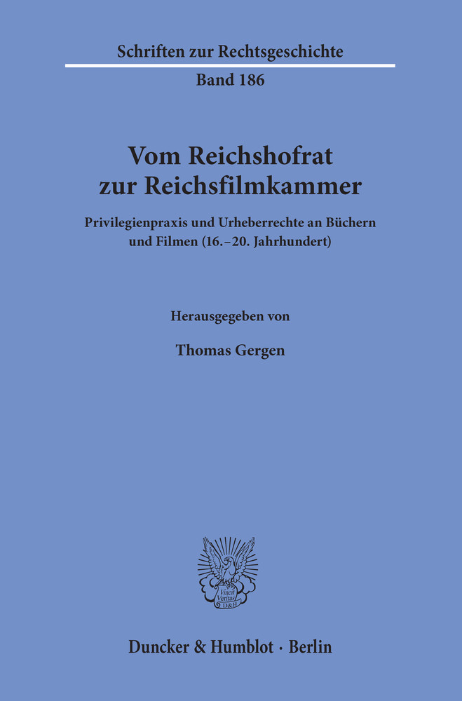 Vom Reichshofrat zur Reichsfilmkammer. main product photo