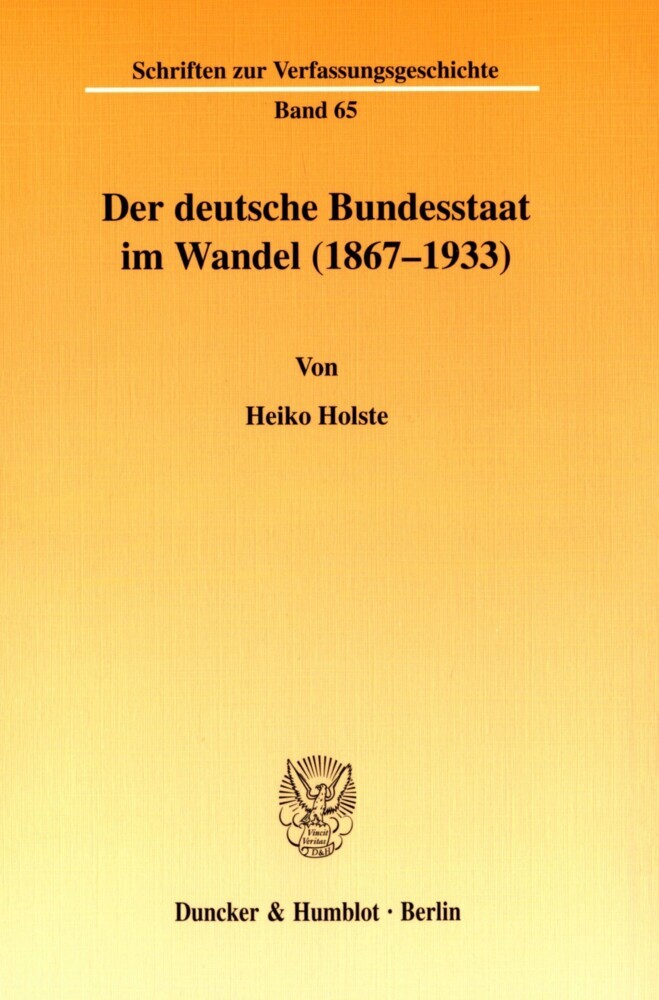 Der deutsche Bundesstaat im Wandel (1867-1933). main product photo