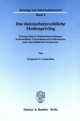 Das datenschutzrechtliche Medienprivileg.