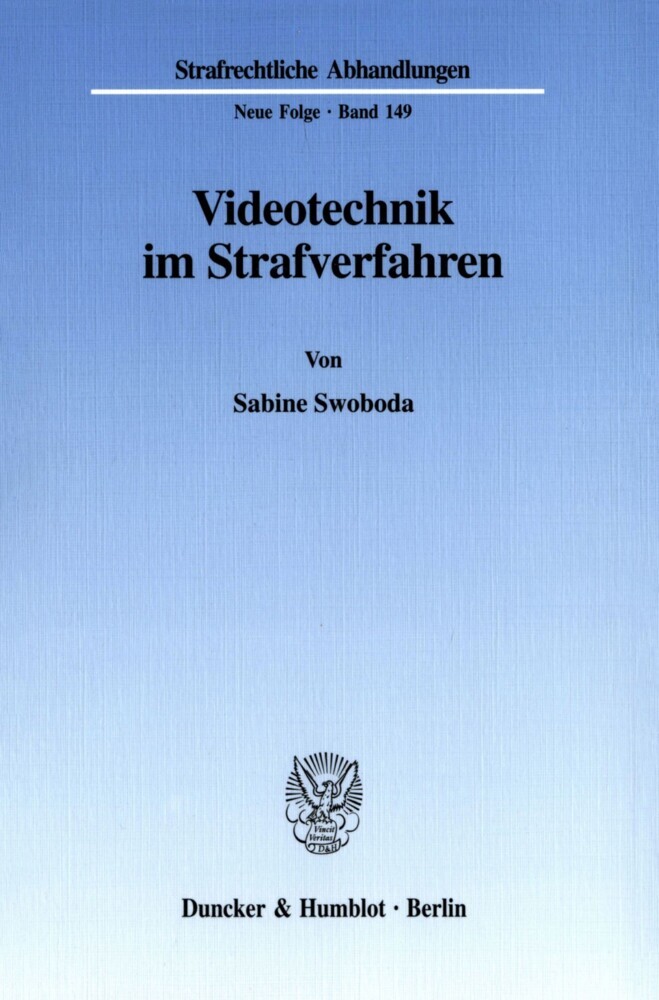 Videotechnik im Strafverfahren. main product photo
