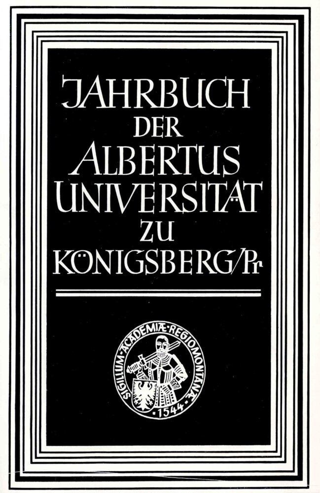 Jahrbuch der Albertus-Universität zu Königsberg/Pr. main product photo