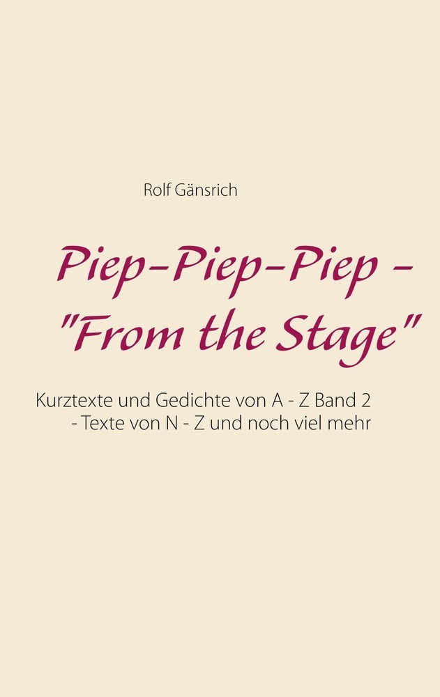 Piep-Piep-Piep - "From the Stage" main product photo