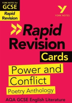 York Notes for AQA GCSE (9-1) Rapid Revision Cards: Power and Conflict AQA Poetry Anthology