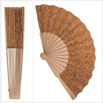 Holz-Fächer mit Kork, ca. 24 cm