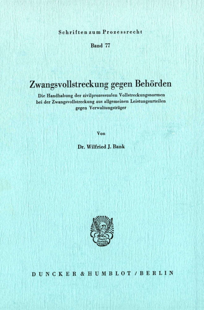 Zwangsvollstreckung gegen Behörden. main product photo
