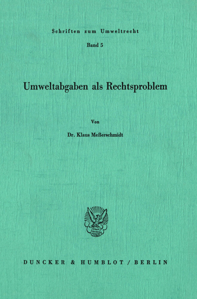 Umweltabgaben als Rechtsproblem. main product photo