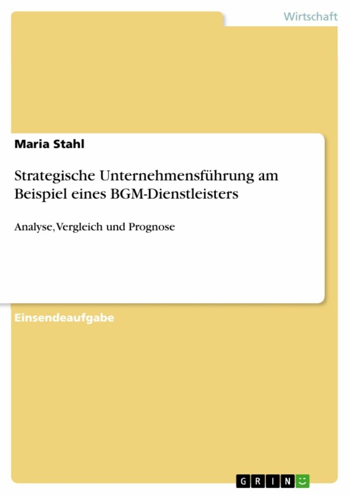 Strategische Unternehmensführung am Beispiel eines BGM-Dienstleisters main product photo