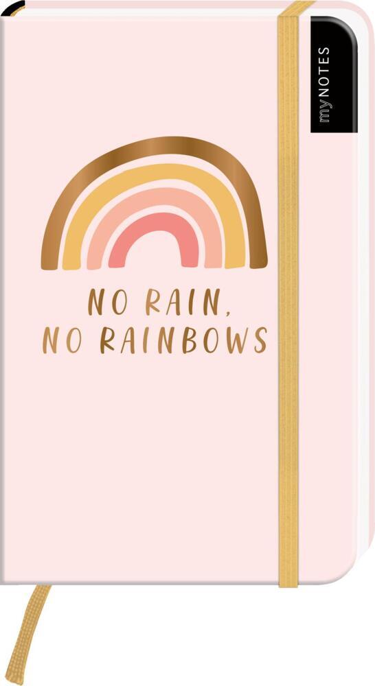 myNOTES Notizbuch A6: No rain, no rainbows main product photo