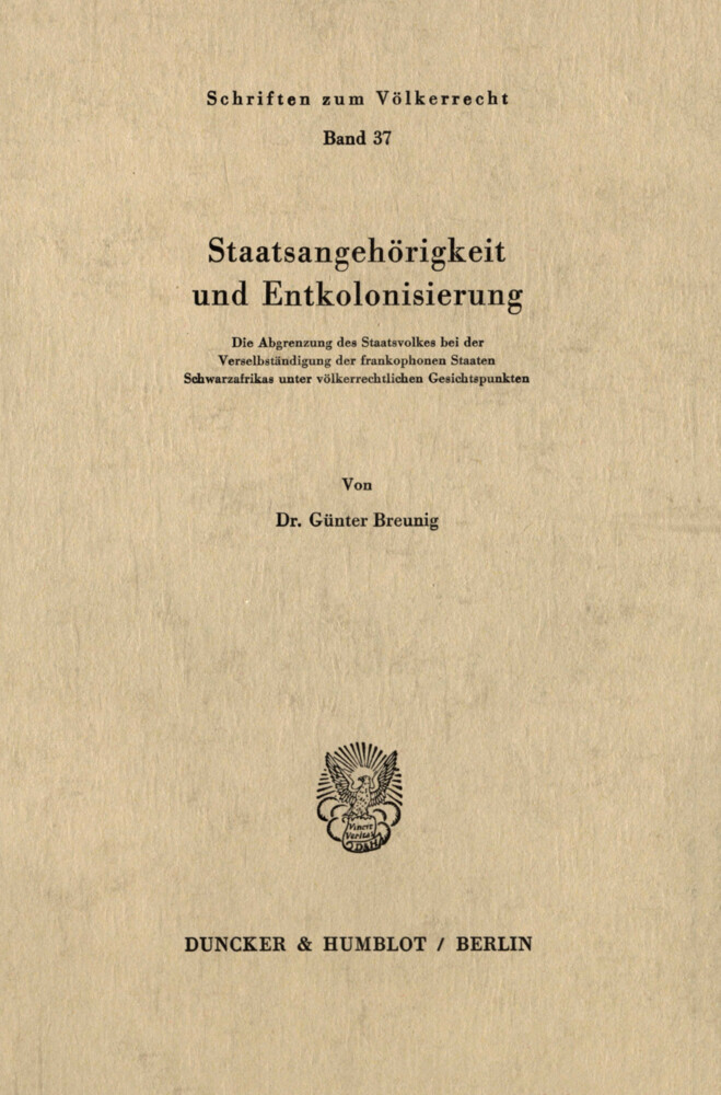 Staatsangehörigkeit und Entkolonisierung. main product photo