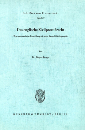 Das englische Zivilprozeßrecht.