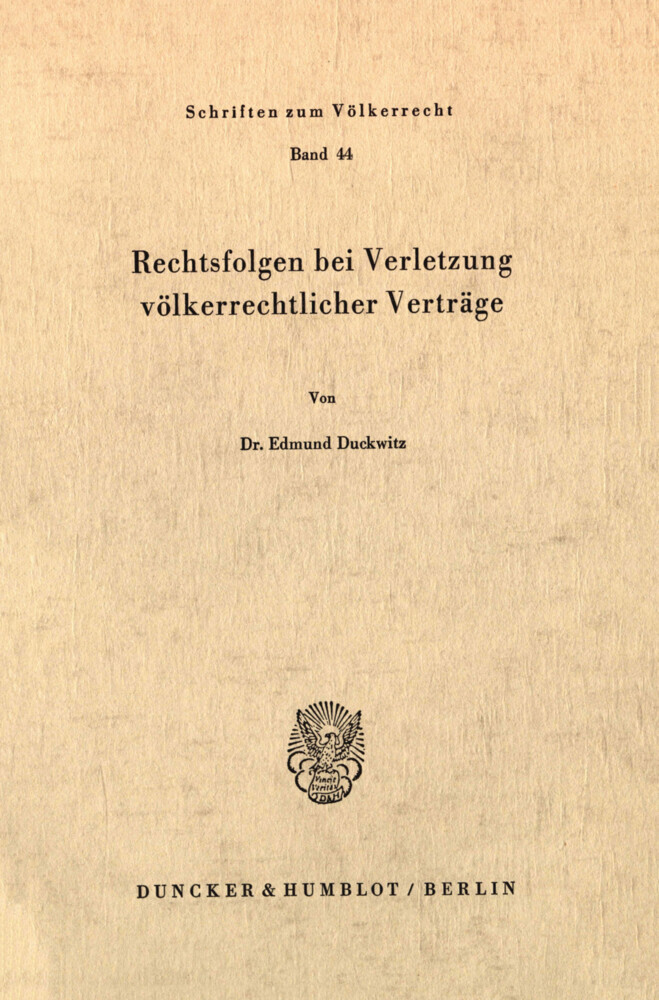 Rechtsfolgen bei Verletzung völkerrechtlicher Verträge. main product photo