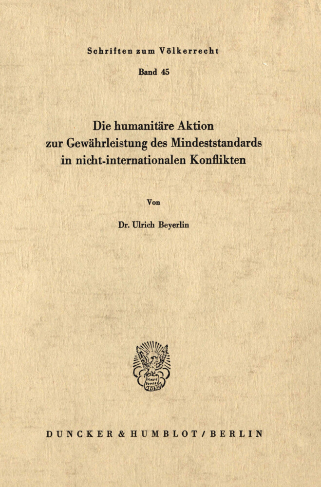 Die humanitäre Aktion zur Gewährleistung des Mindeststandards in nicht-internationalen Konflikten. main product photo