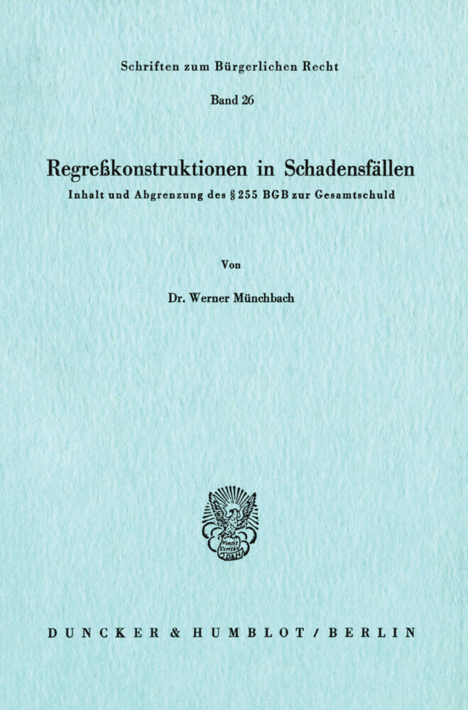 Regreßkonstruktionen in Schadensfällen. main product photo