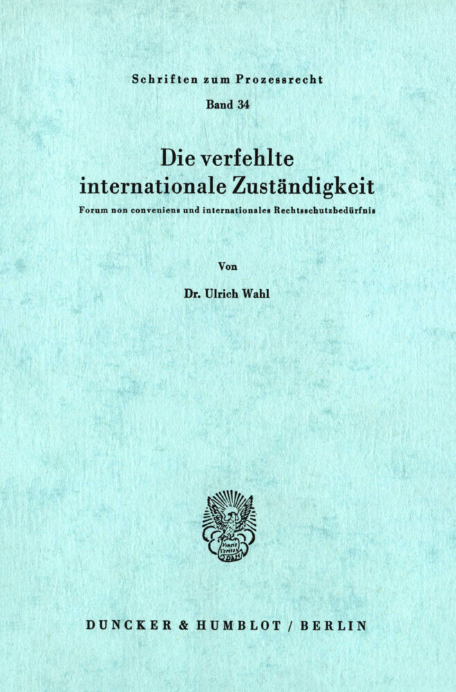 Die verfehlte internationale Zuständigkeit. main product photo
