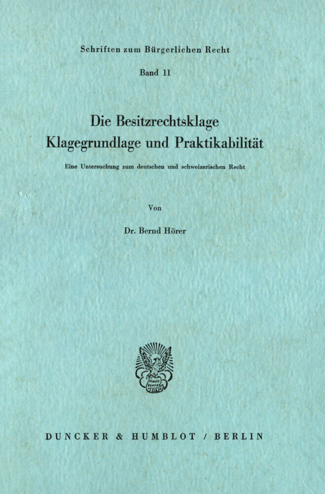 Die Besitzrechtsklage. main product photo