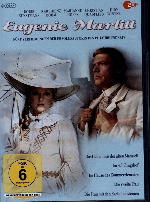 Eugenie Marlitt - Die Frau mit den Karfunkelsteinen / Die zweite Frau / Im Hause des Kommerzienrates / Das Geheimnis der alten Mamsell / Im Schillingshof - Fünf Verfilmungen der Erfolgsautorin des 19. Jahrhunderts, 4 DVD main product photo