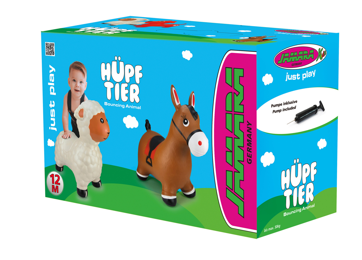 Jamara Hüpftier Schaf weiß mit Pumpe main product photo