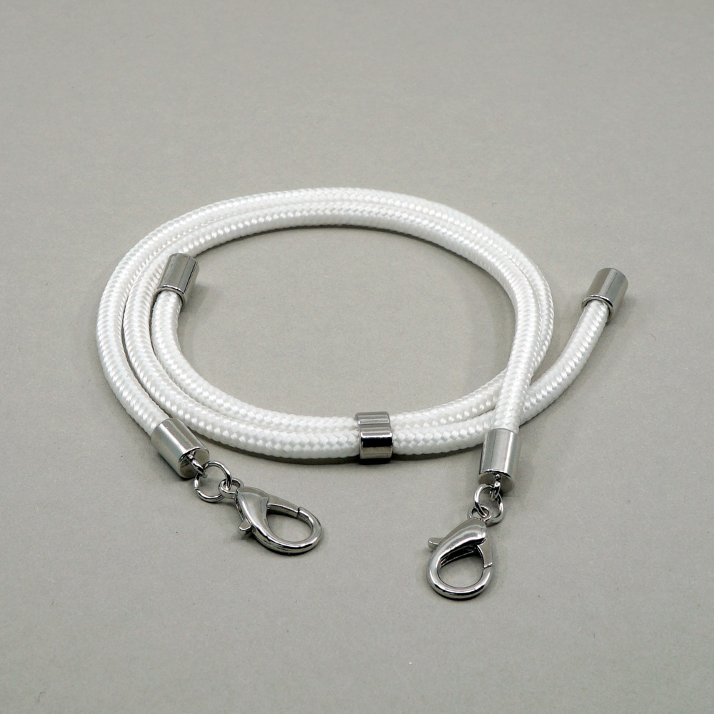 Maskenhalter Kordel Weiß/Silber main product photo