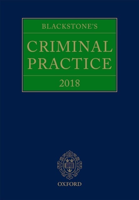Blackstone's Criminal Practice 2018 main product photo