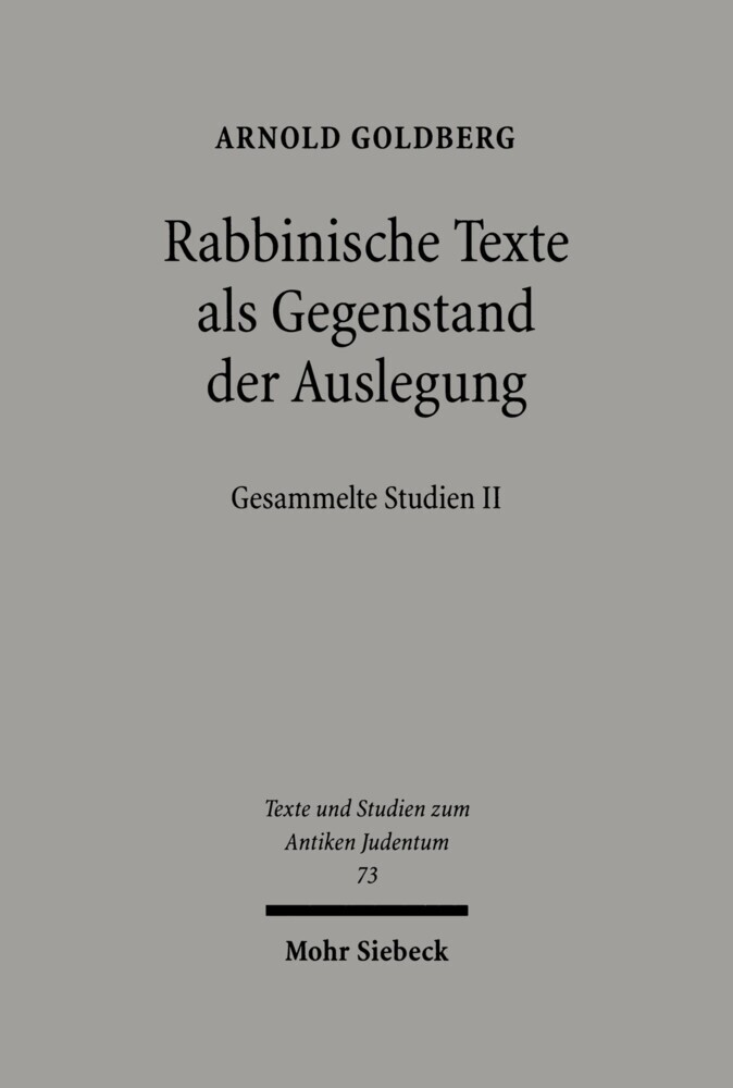 Rabbinische Texte als Gegenstand der Auslegung main product photo