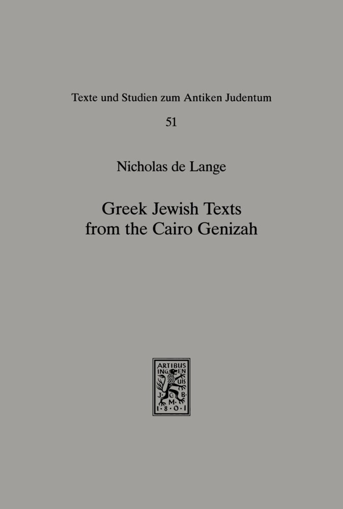 Greek Jewish Texts from the Cairo Geniza main product photo