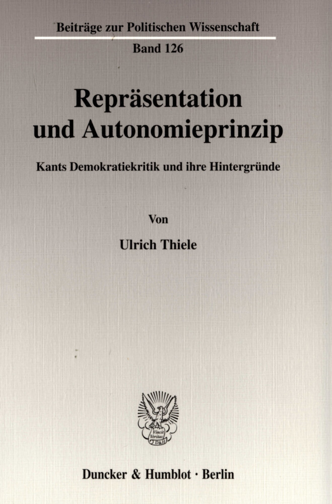 Repräsentation und Autonomieprinzip. main product photo
