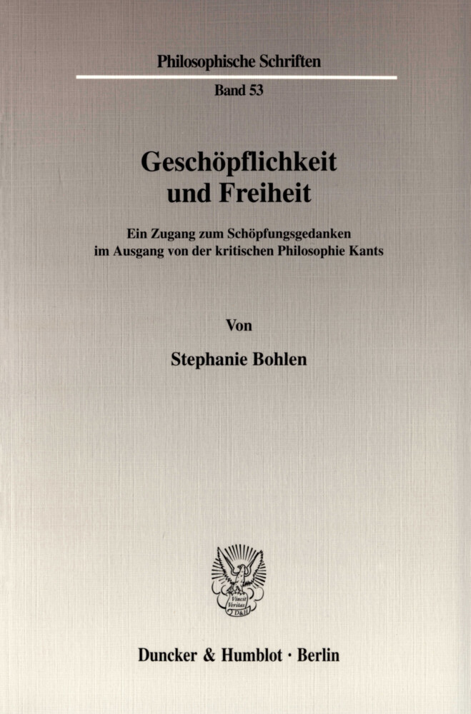 Geschöpflichkeit und Freiheit. main product photo