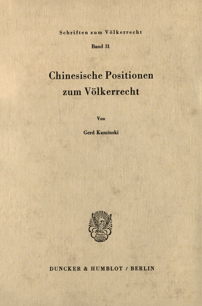 Chinesische Positionen zum Völkerrecht. main product photo