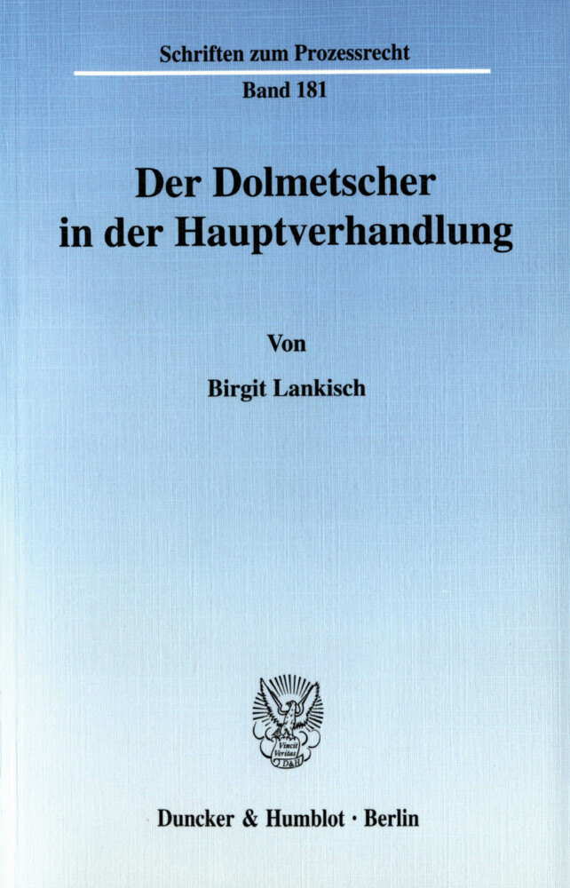 Der Dolmetscher in der Hauptverhandlung. main product photo
