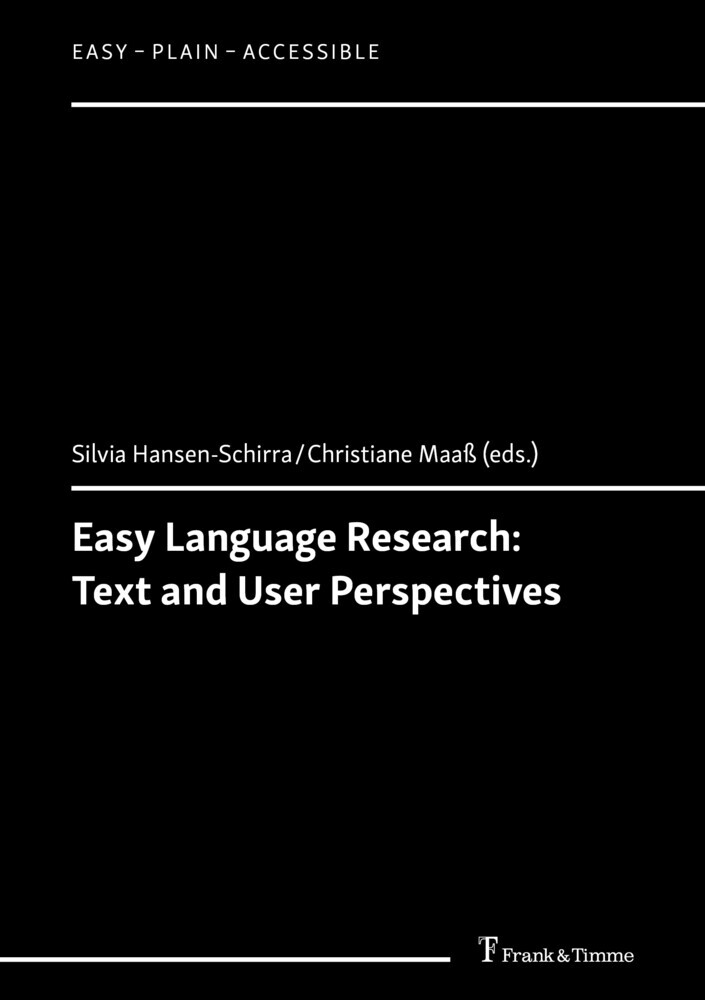 Easy Language Research: Text and User Perspectives main product photo