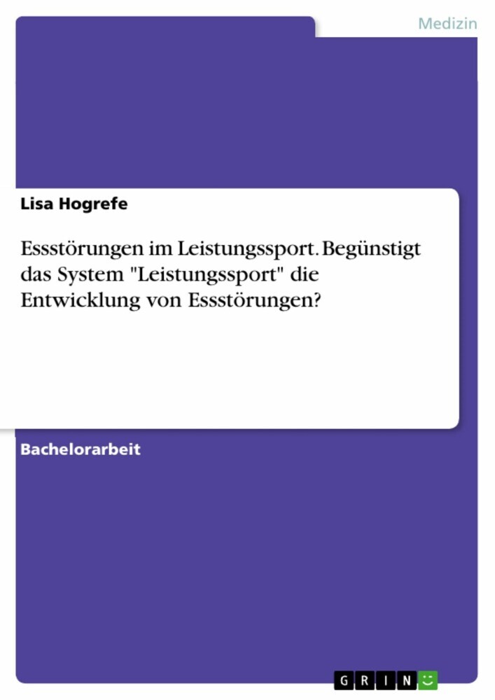 Essstörungen im Leistungssport. Begünstigt das System 'Leistungssport' die Entwicklung von Essstörungen? main product photo