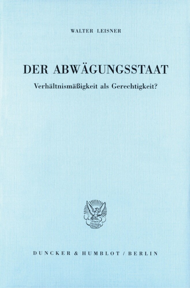 Der Abwägungsstaat. main product photo