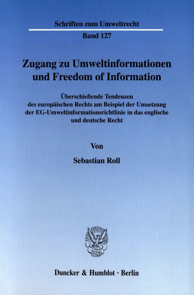 Zugang zu Umweltinformationen und Freedom of Information. main product photo