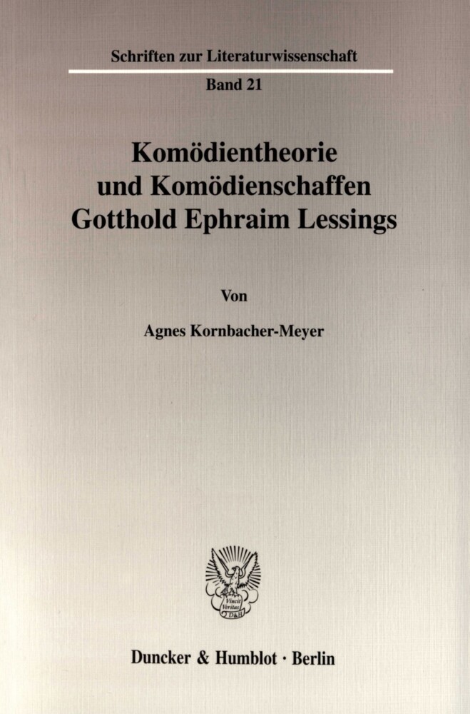 Komödientheorie und Komödienschaffen Gotthold Ephraim Lessings. main product photo