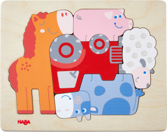HABA Holzpuzzle  Tierisch was los (Kinderpuzzle)