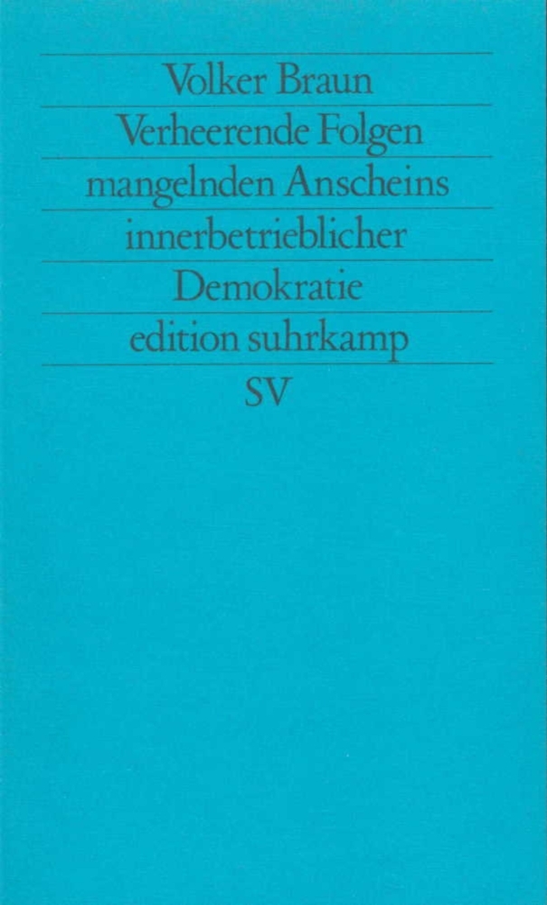 Verheerende Folge mangelnden Anscheins innerbetrieblicher Demokratie main product photo