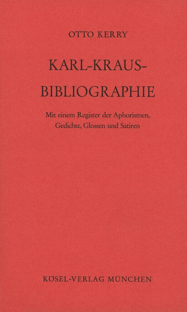 Karl-Kraus-Bibliographie main product photo