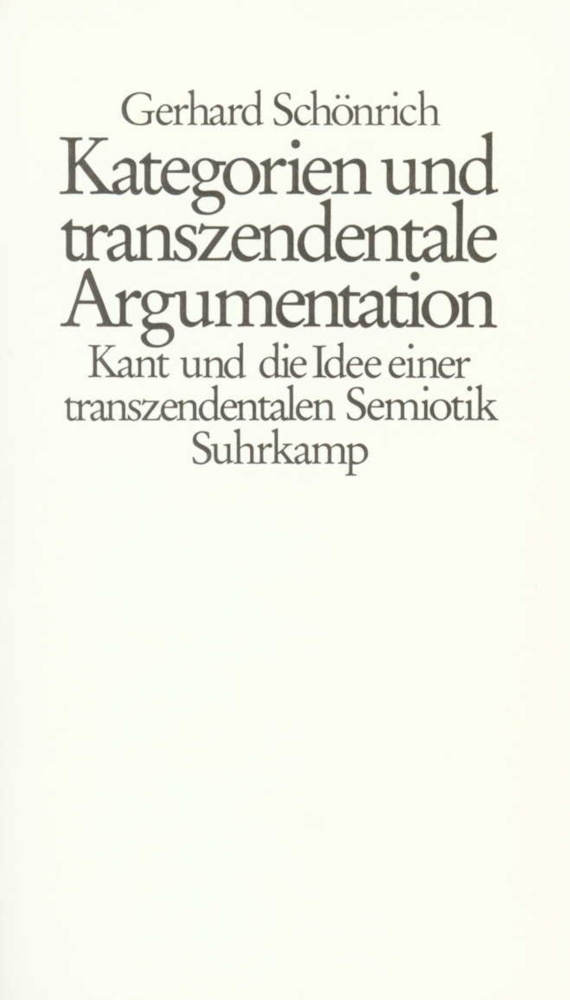 Kategorien und transzendentale Argumentation main product photo