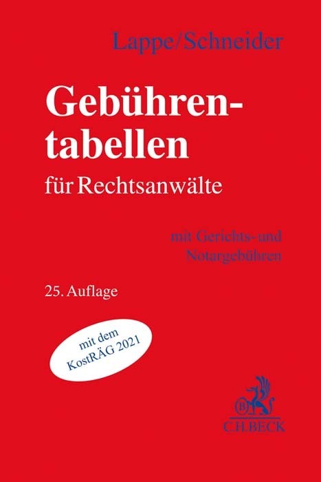 Gebührentabellen für Rechtsanwälte main product photo