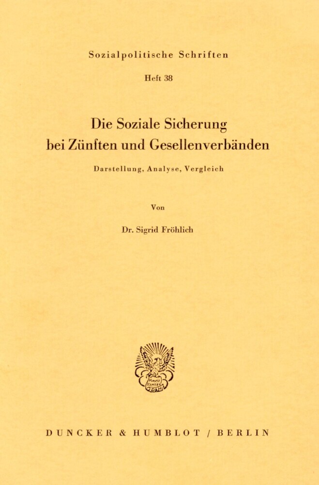 Die Soziale Sicherung bei Zünften und Gesellenverbänden. main product photo
