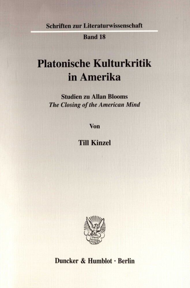 Platonische Kulturkritik in Amerika. main product photo