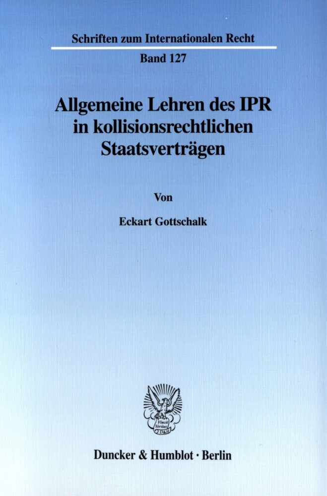 Allgemeine Lehren des IPR in kollisionsrechtlichen Staatsverträgen. main product photo